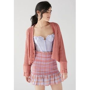UO Rosemary Plaid Smocked Mini Skirt